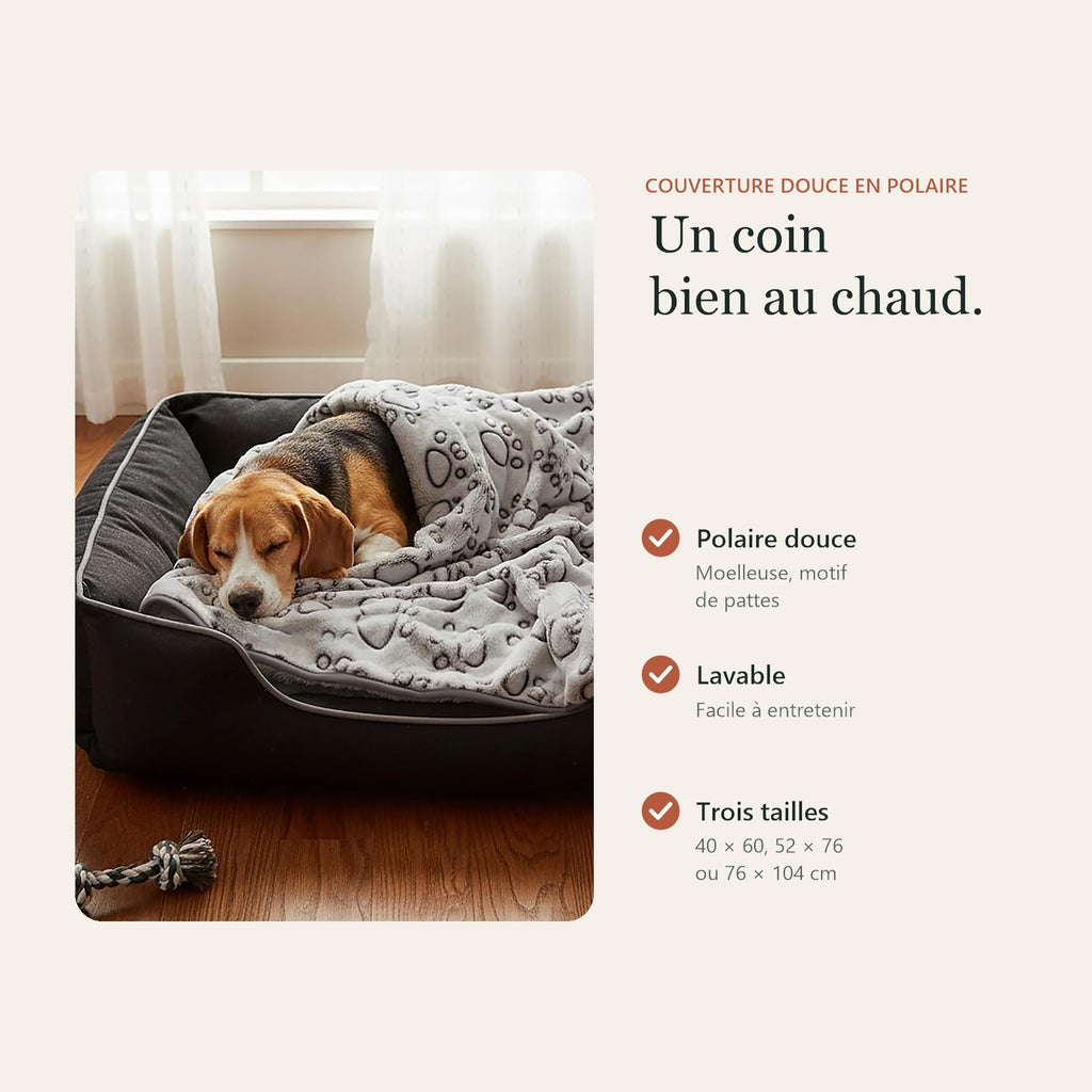 Couverture en polaire : douce, lavable, trois tailles