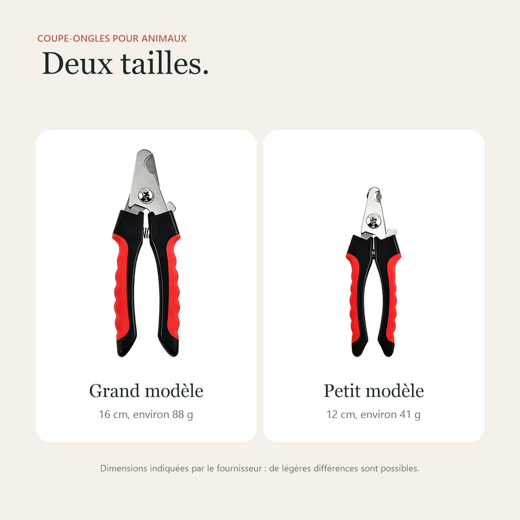 Comparatif des deux tailles : grand modèle de 16 cm et petit modèle de 12 cm
