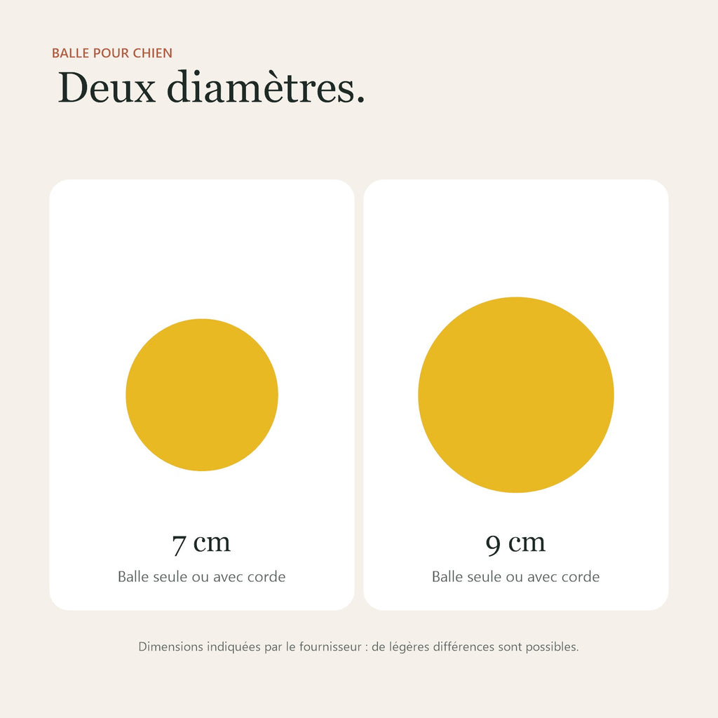 Guide des diamètres de la balle : 7 cm et 9 cm