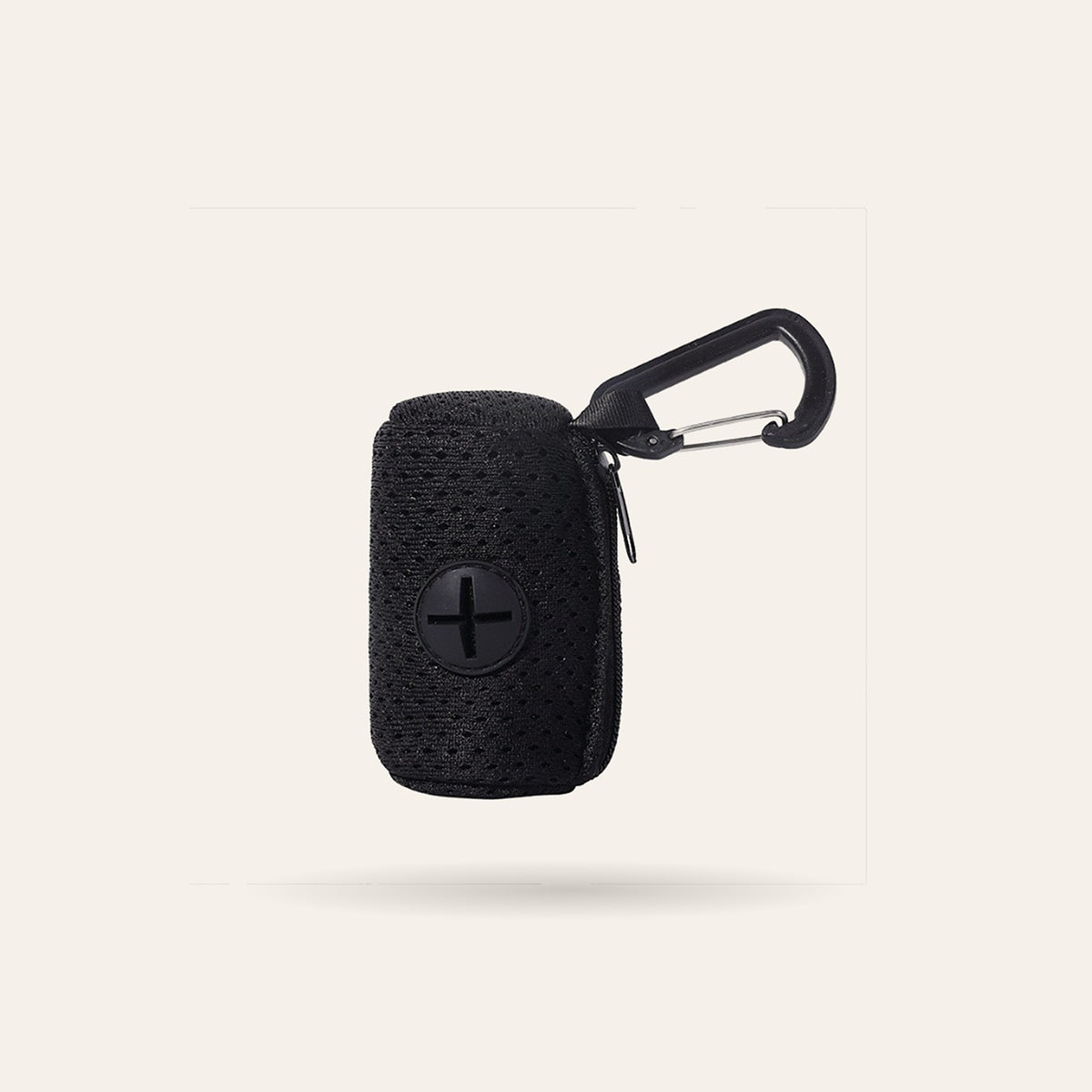 Distributeur de sacs à déjections noir avec mousqueton