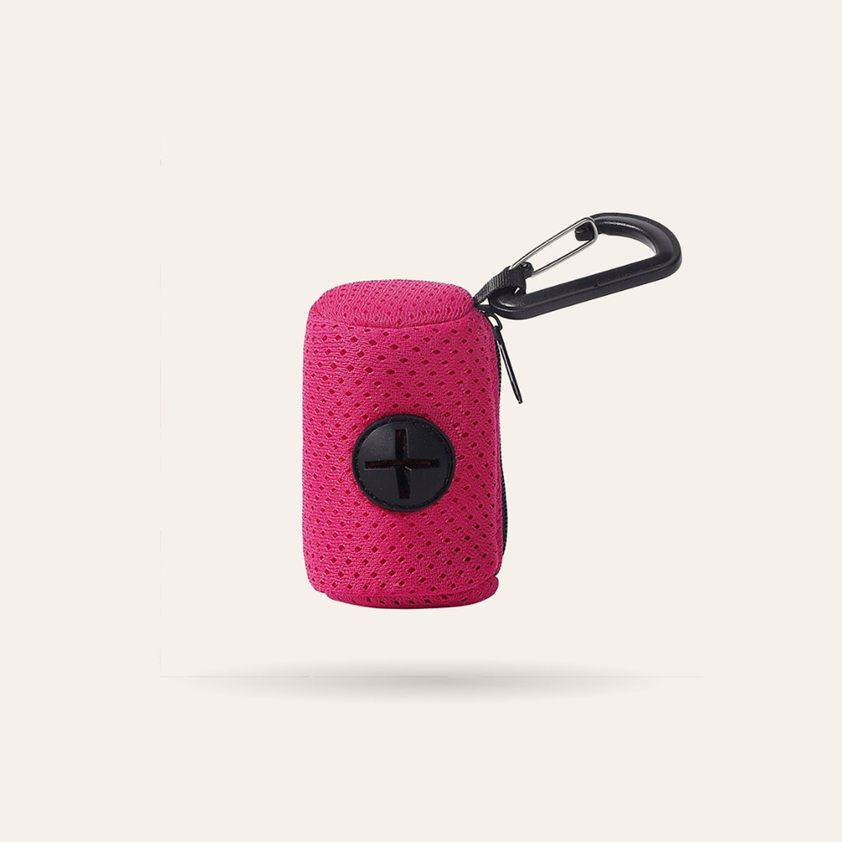 Distributeur de sacs à déjections fuchsia avec mousqueton