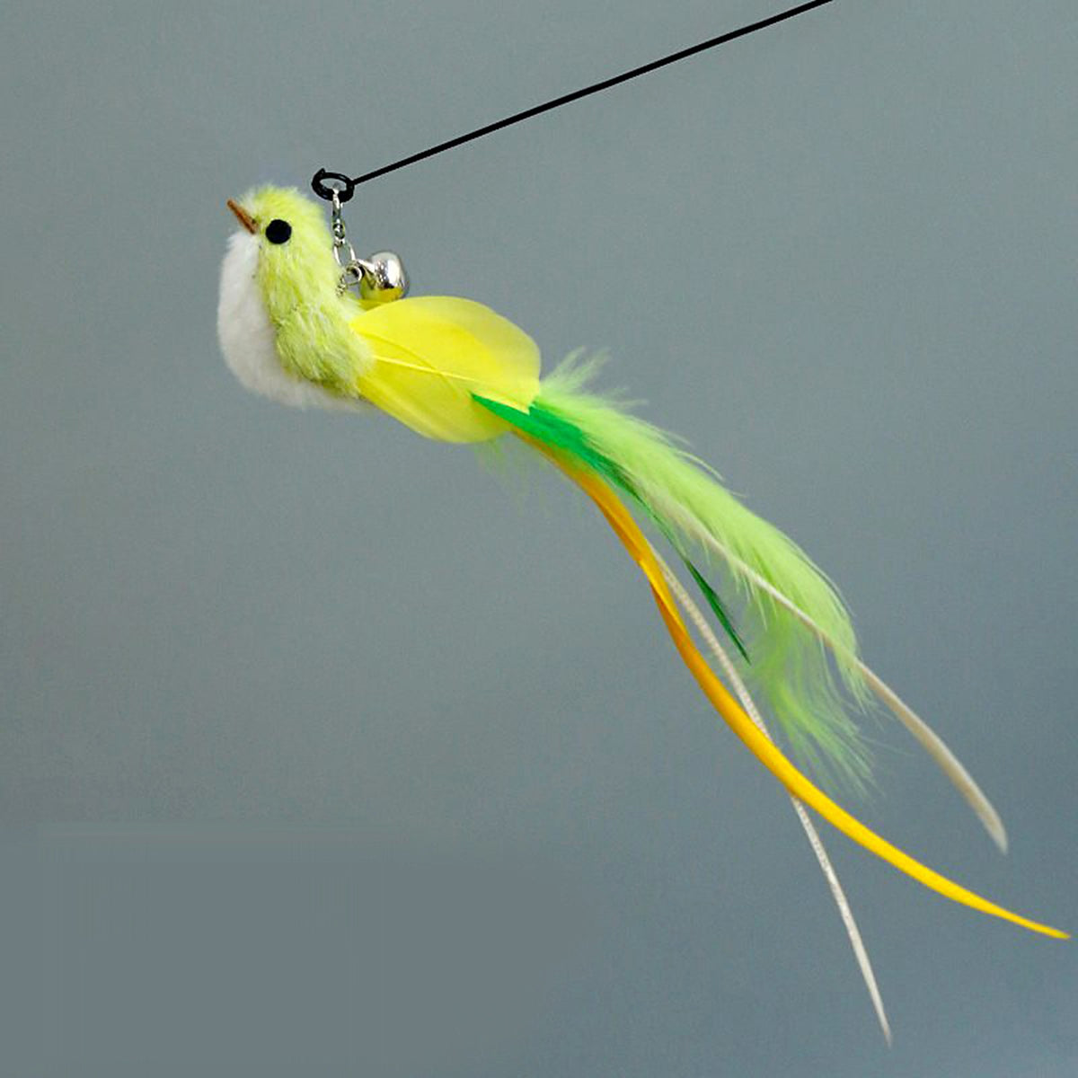 Jouet à plumes pour chat, oiseau vert