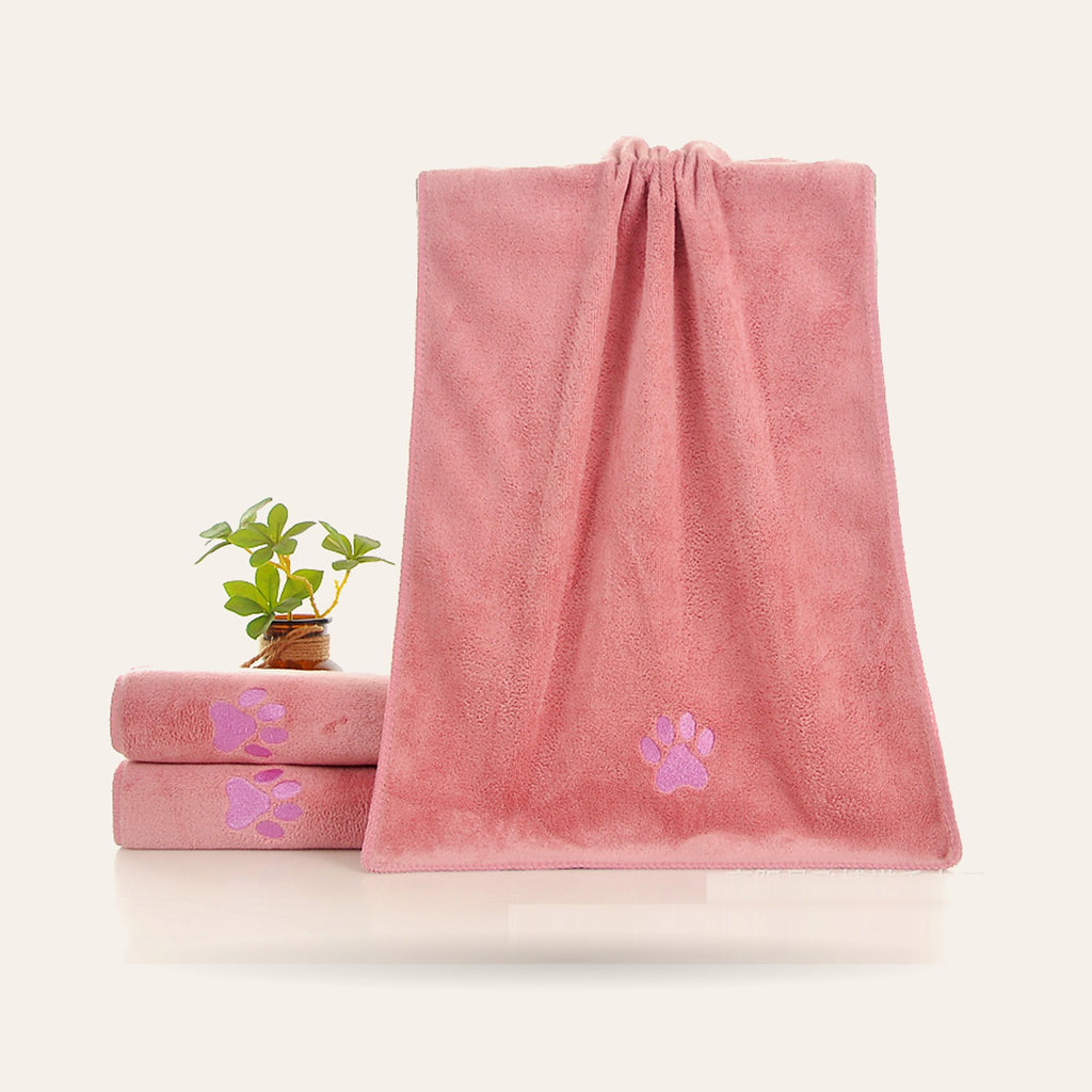 Serviette microfibre pour chien, coloris rose